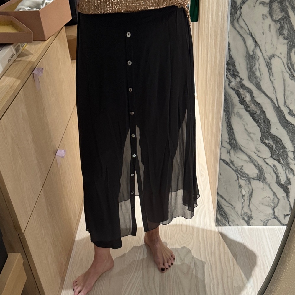 Calypso St. Barth Black Sheer Maxi Skirt